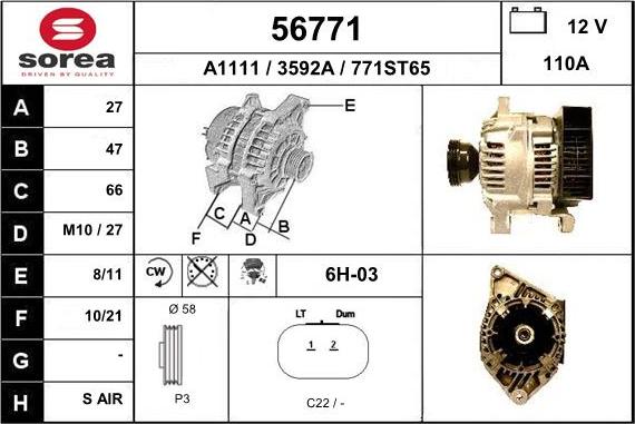 EAI 56771 - Generator alexcarstop-ersatzteile.com