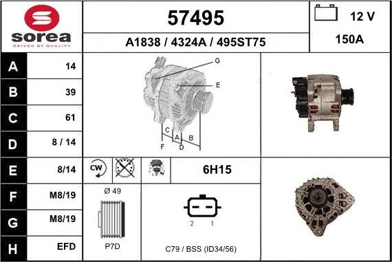 EAI 57495 - Generator alexcarstop-ersatzteile.com