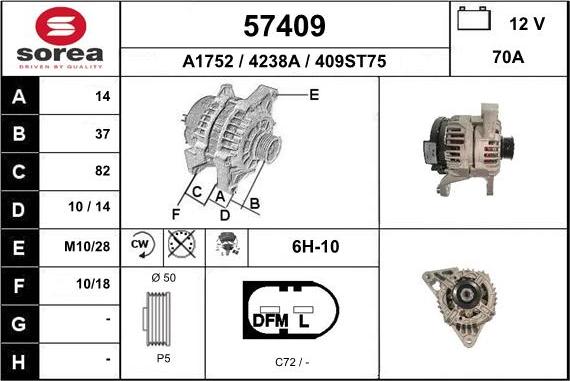 EAI 57409 - Generator alexcarstop-ersatzteile.com