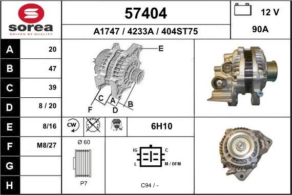 EAI 57404 - Generator alexcarstop-ersatzteile.com