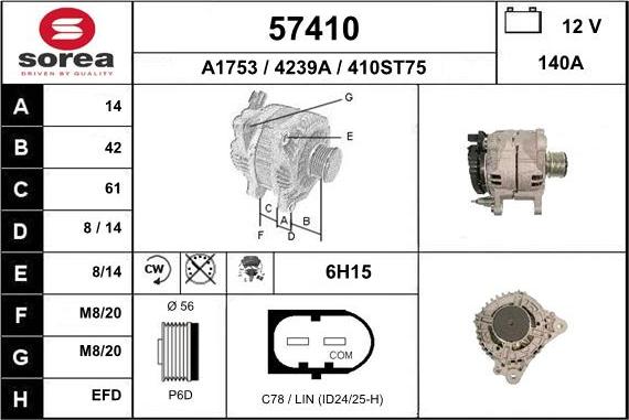 EAI 57410 - Generator alexcarstop-ersatzteile.com