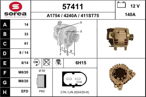 EAI 57411 - Generator alexcarstop-ersatzteile.com