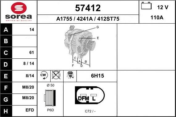 EAI 57412 - Generator alexcarstop-ersatzteile.com