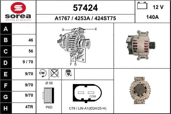 EAI 57424 - Generator alexcarstop-ersatzteile.com