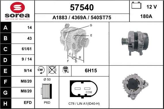 EAI 57540 - Generator alexcarstop-ersatzteile.com