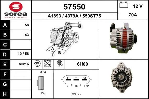 EAI 57550 - Generator alexcarstop-ersatzteile.com