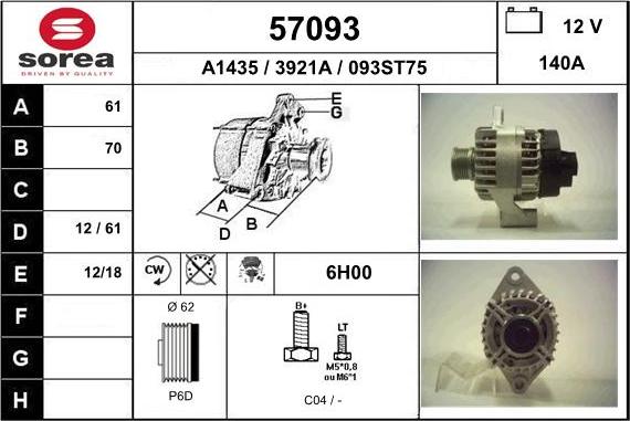 EAI 57093 - Generator alexcarstop-ersatzteile.com