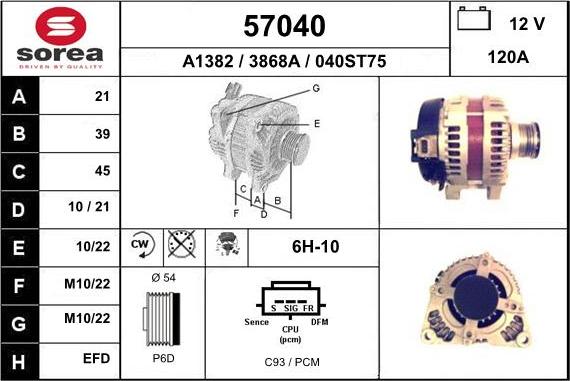 EAI 57040 - Generator alexcarstop-ersatzteile.com