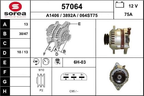 EAI 57064 - Generator alexcarstop-ersatzteile.com