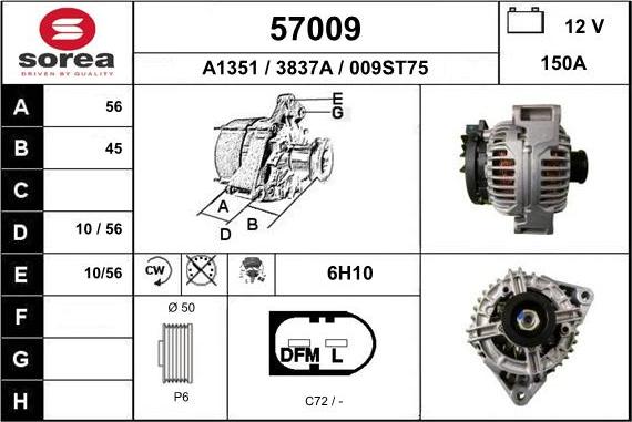 EAI 57009 - Generator alexcarstop-ersatzteile.com