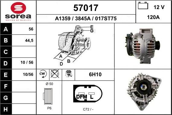 EAI 57017 - Generator alexcarstop-ersatzteile.com