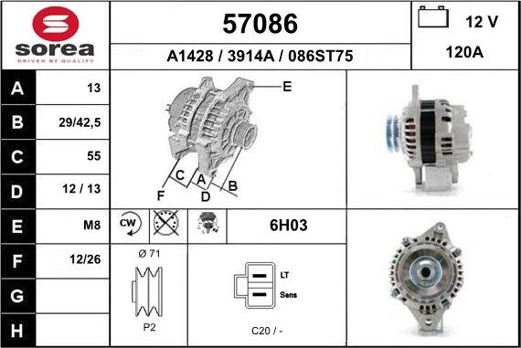 EAI 57086 - Generator alexcarstop-ersatzteile.com