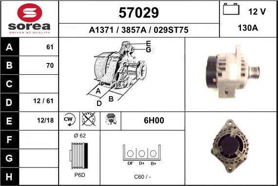 EAI 57029 - Generator alexcarstop-ersatzteile.com