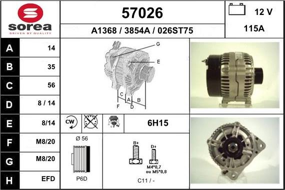 EAI 57026 - Generator alexcarstop-ersatzteile.com