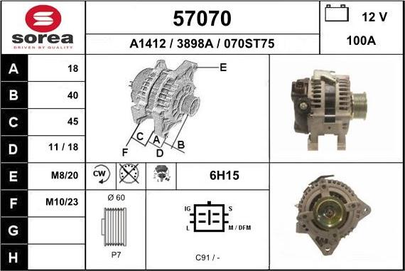 EAI 57070 - Generator alexcarstop-ersatzteile.com