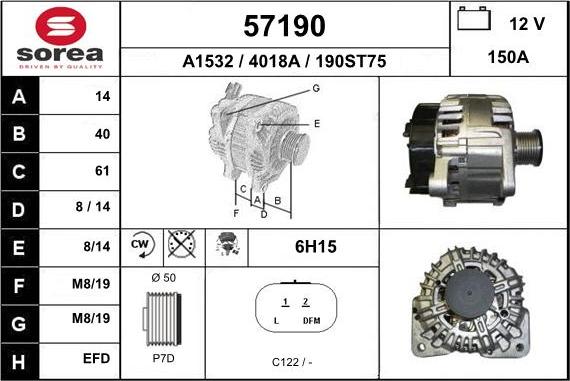 EAI 57190 - Generator alexcarstop-ersatzteile.com