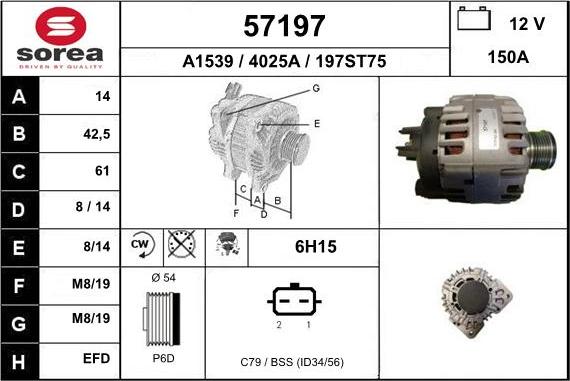 EAI 57197 - Generator alexcarstop-ersatzteile.com