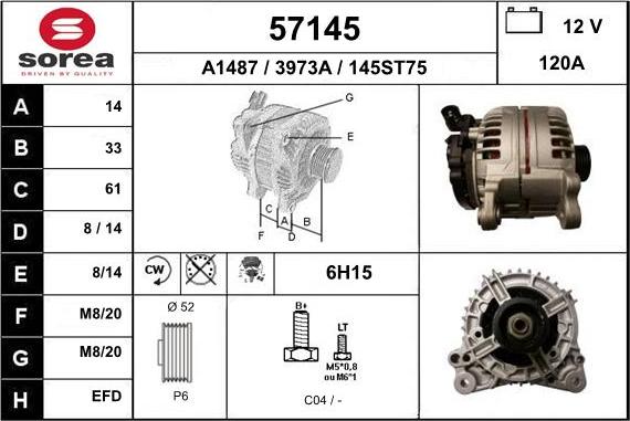 EAI 57145 - Generator alexcarstop-ersatzteile.com