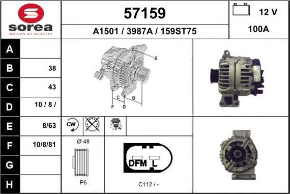 EAI 57159 - Generator alexcarstop-ersatzteile.com