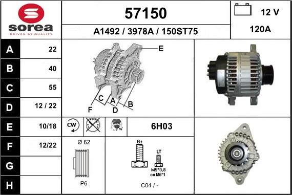 EAI 57150 - Generator alexcarstop-ersatzteile.com