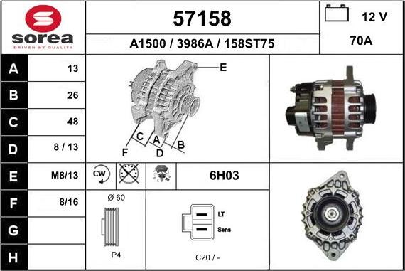 EAI 57158 - Generator alexcarstop-ersatzteile.com