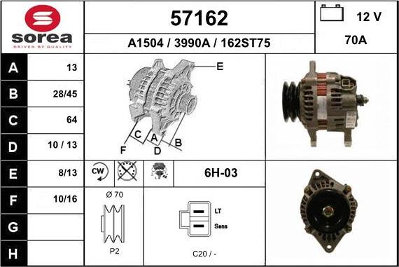 EAI 57162 - Generator alexcarstop-ersatzteile.com