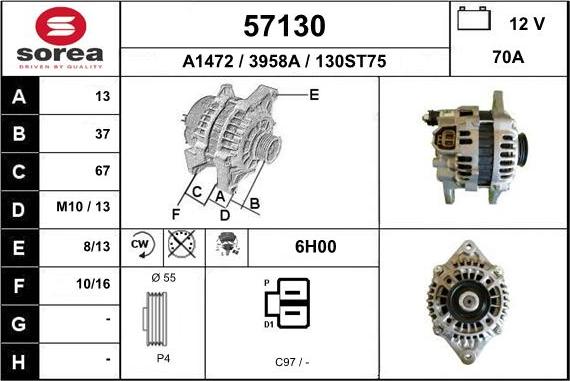 EAI 57130 - Generator alexcarstop-ersatzteile.com