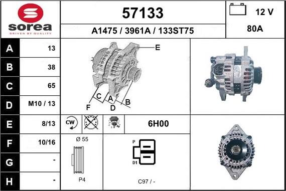 EAI 57133 - Generator alexcarstop-ersatzteile.com