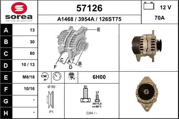 EAI 57126 - Generator alexcarstop-ersatzteile.com