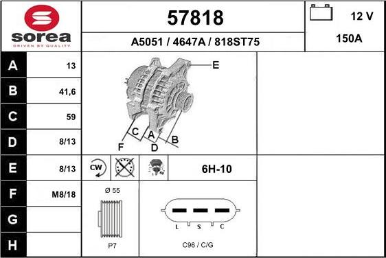 EAI 57818 - Generator alexcarstop-ersatzteile.com