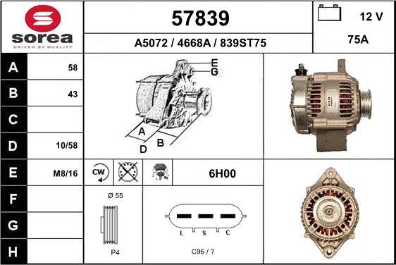 EAI 57839 - Generator alexcarstop-ersatzteile.com