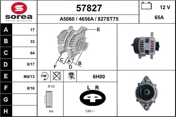 EAI 57827 - Generator alexcarstop-ersatzteile.com