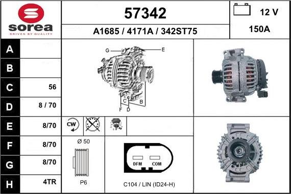 EAI 57342 - Generator alexcarstop-ersatzteile.com