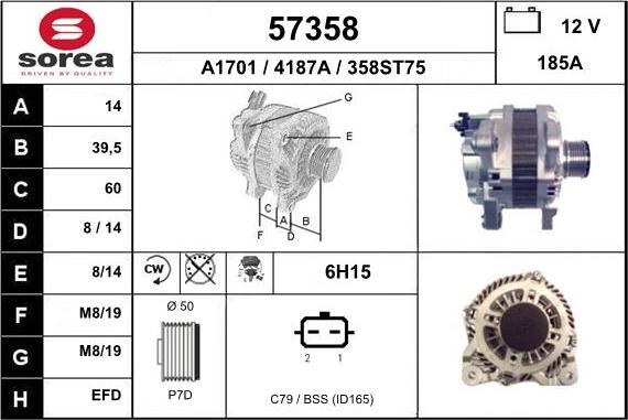 EAI 57358 - Generator alexcarstop-ersatzteile.com