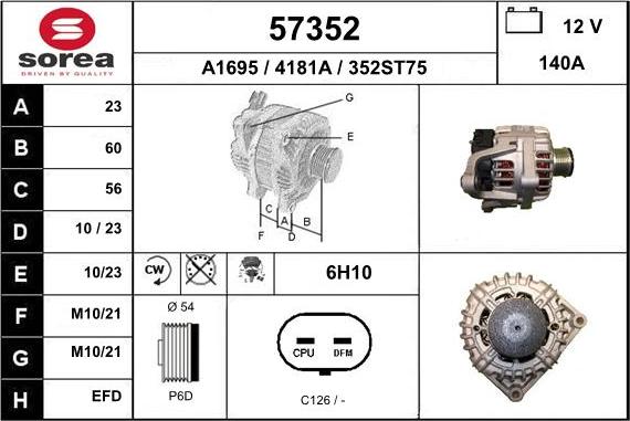 EAI 57352 - Generator alexcarstop-ersatzteile.com