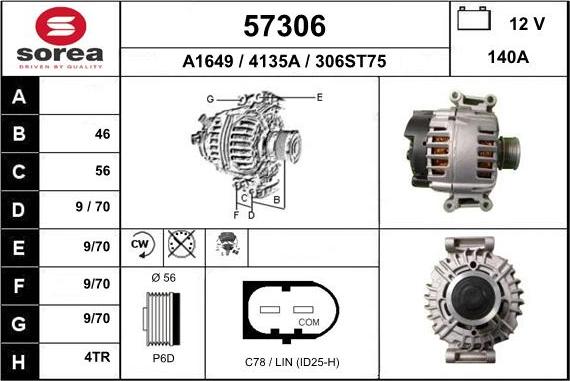 EAI 57306 - Generator alexcarstop-ersatzteile.com