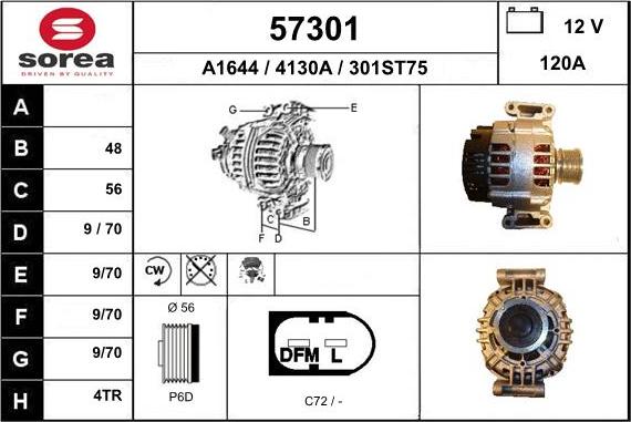 EAI 57301 - Generator alexcarstop-ersatzteile.com