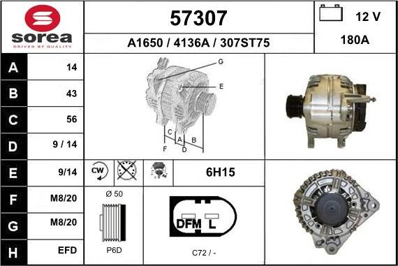 EAI 57307 - Generator alexcarstop-ersatzteile.com