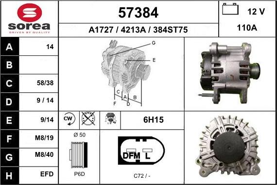 EAI 57384 - Generator alexcarstop-ersatzteile.com