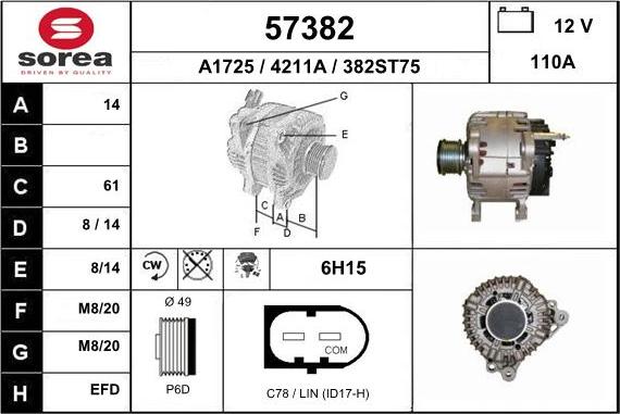 EAI 57382 - Generator alexcarstop-ersatzteile.com