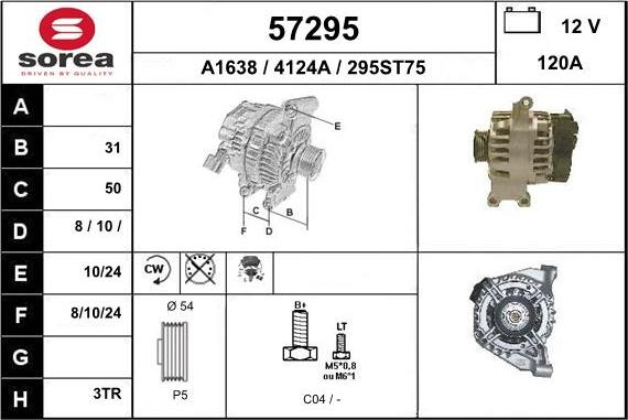 EAI 57295 - Generator alexcarstop-ersatzteile.com