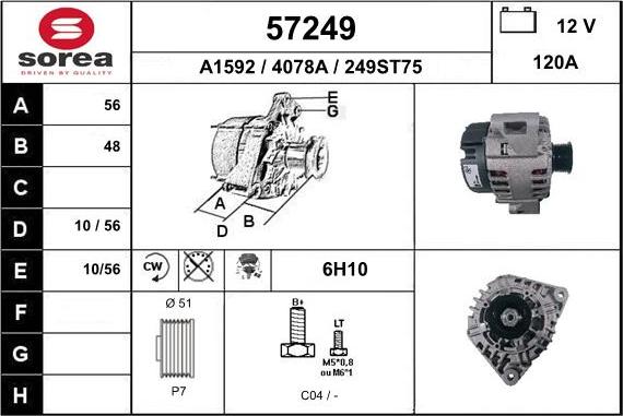 EAI 57249 - Generator alexcarstop-ersatzteile.com