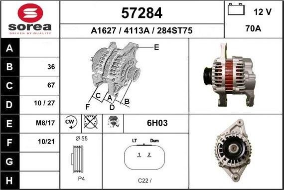 EAI 57284 - Generator alexcarstop-ersatzteile.com