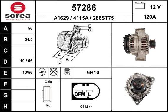 EAI 57286 - Generator alexcarstop-ersatzteile.com