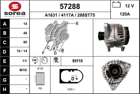 EAI 57288 - Generator alexcarstop-ersatzteile.com