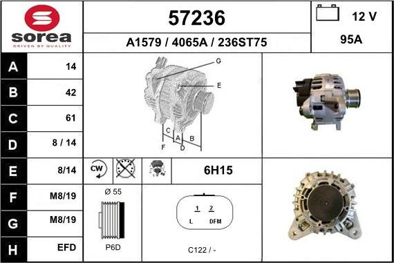 EAI 57236 - Generator alexcarstop-ersatzteile.com