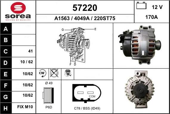 EAI 57220 - Generator alexcarstop-ersatzteile.com