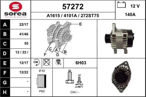 EAI 57272 - Generator alexcarstop-ersatzteile.com