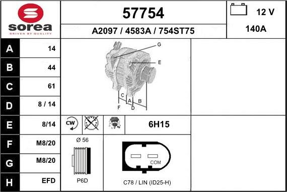 EAI 57754 - Generator alexcarstop-ersatzteile.com