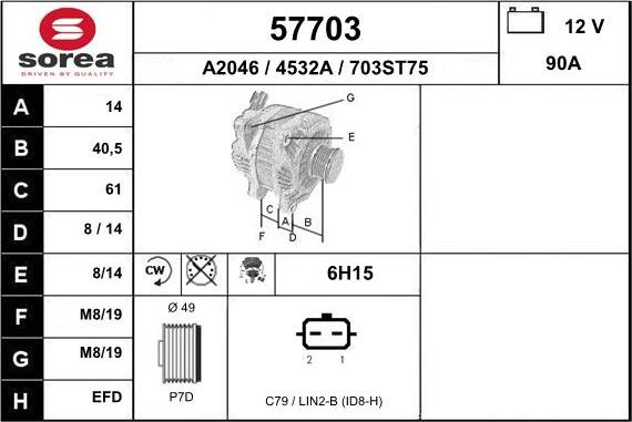 EAI 57703 - Generator alexcarstop-ersatzteile.com